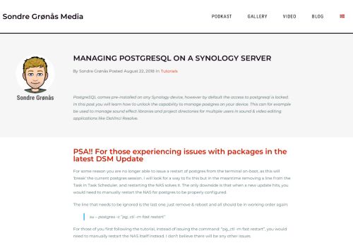 
                            3. Managing PostgreSQL on a Synology Server – Sondre Grønås Media