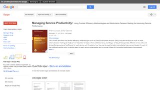 
                            6. Managing Service Productivity: Using Frontier Efficiency ...