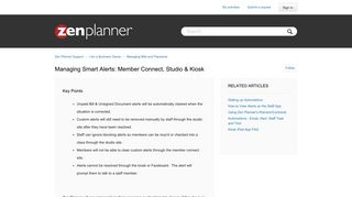 
                            9. Managing Smart Alerts: Member Connect, Studio & Kiosk – Zen ...