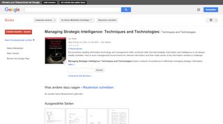 
                            13. Managing Strategic Intelligence: Techniques and Technologies: ...