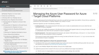 
                            6. Managing the Azure User Password for Azure Target Cloud Platforms ...