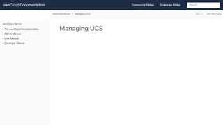 
                            7. Managing UCS :: ownCloud Documentation