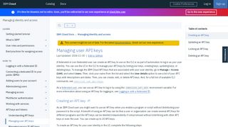 
                            4. Managing user API keys - IBM Cloud