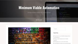 
                            11. Managing users accounts with Ansible » Minimum Viable Automation