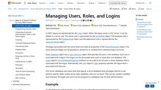 
                            5. Managing Users, Roles, and Logins - SQL Server | Microsoft Docs