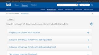 
                            2. Managing Wi-Fi networks on your Home Hub 2000 ... - Bell support