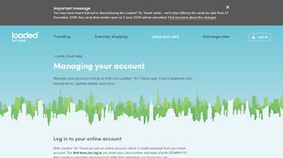 
                            6. Managing your account | Loaded for Travel