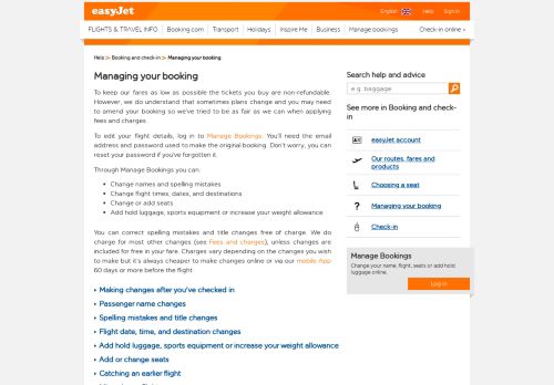 
                            8. Managing your booking - easyJet.com