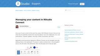 
                            2. Managing your content in RStudio Connect – RStudio Support