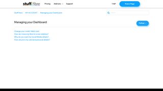 
                            3. Managing your Dashboard – Stuff Fibre