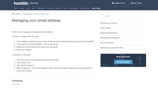 
                            8. Managing your email address – Help Center - Tumblr