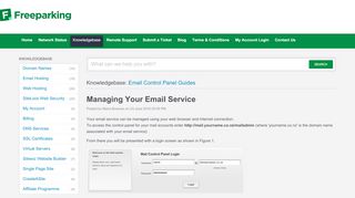 
                            8. Managing Your Email Service - Freeparking Helpdesk | Get Help and ...