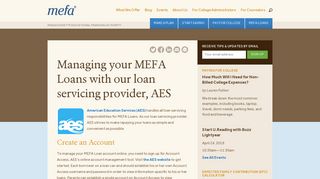 
                            6. Managing your MEFA Loans with our loan servicing provider, AES