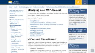 
                            2. Managing Your MSP Account - Province of British Columbia