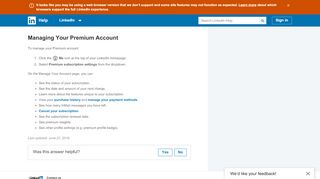 
                            2. Managing Your Premium Account | LinkedIn Help