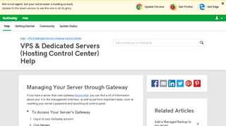 
                            4. Managing Your Server through Gateway | VPS ... - GoDaddy