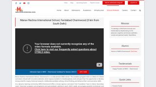 
                            4. Manav Rachna International School, Faridabad Charmwood – MRIS