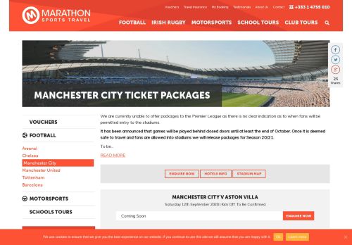 
                            10. Manchester City Match Ticket Packages - Marathon Sports Travel