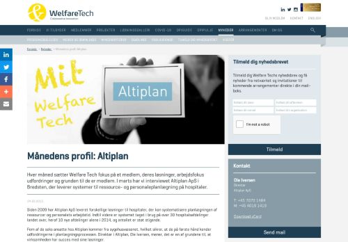 
                            11. Månedens profil Altiplan - Welfare Tech