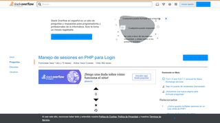 
                            9. Manejo de sesiones en PHP para Login - Stack Overflow en español