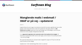 
                            13. Manglende mails i webmail / IMAP er på vej - opdateret - Surftown ...