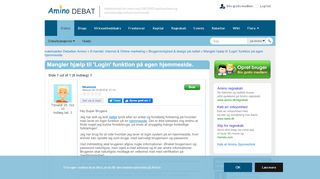 
                            1. Mangler hjælp til 'Login' funktion på egen hjemmeside. - Amino.dk