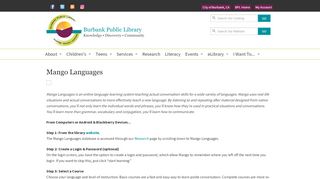 
                            12. Mango Languages | Burbank Public Library