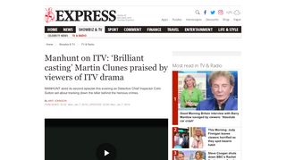 
                            9. Manhunt on ITV: Viewers praise 'brilliant casting' of Martin Clunes | TV ...