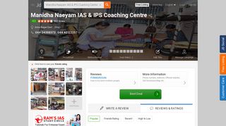 
                            12. Manidha Naeyam IAS & IPS Coaching Centre, Anna Nagar East ...