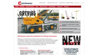 
                            13. Manitowoc Cranes Home - Mobile hydraulic cranes, lattice-boom ...