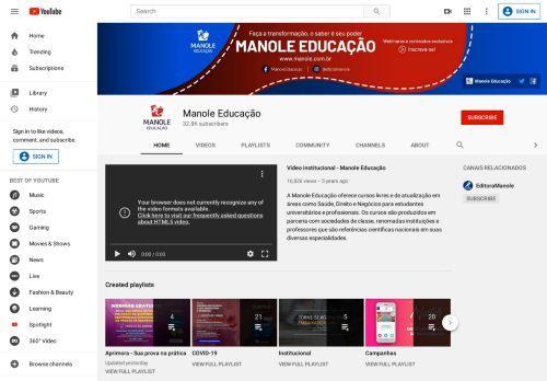 
                            12. Manole Educação - YouTube