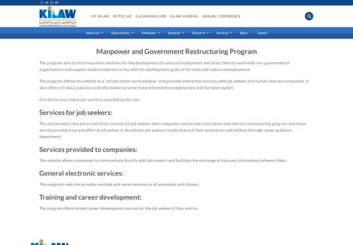 
                            13. Manpower and Government Restructuring Program – KILAW