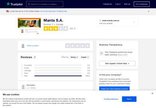 
                            7. Manta S.A. Reviews | Read Customer Service Reviews of www.manta ...