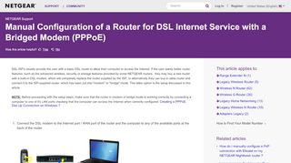 
                            13. Manual Configuration of a Router for DSL Internet Service with a ...