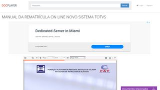 
                            13. manual da rematrícula on line novo sistema totvs - DocPlayer.com.br
