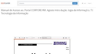 
                            10. Manual de Acesso ao. Portal CORPORE RM ... - DocPlayer.com.br