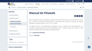 
                            9. Manual do Filiaweb — Tribunal Regional Eleitoral de Minas ... - TRE-MG