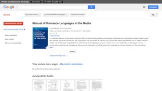 
                            5. Manual of Romance Languages in the Media
