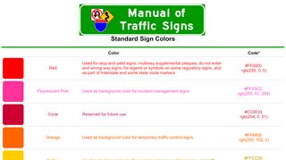 
                            11. Manual of Traffic Signs - Sign Colors