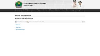 
                            2. Manual SiMAS Online - BKD Kota Malang