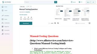 
                            10. Manual Testing Question | Software Testing | Software Bug - Scribd