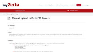 
                            8. Manual Upload to Zerto FTP Servers - MyZerto