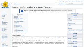 
                            7. Manual:Installing MediaWiki on SourceForge.net - MediaWiki