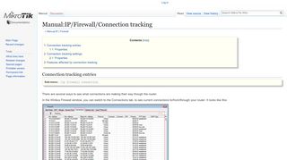 
                            4. Manual:IP/Firewall/Connection tracking - MikroTik Wiki