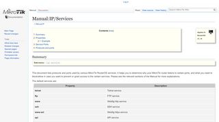 
                            3. Manual:IP/Services - MikroTik Wiki