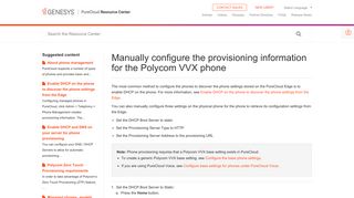 
                            8. Manually configure the provisioning information for the Polycom VVX ...