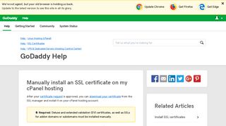 
                            6. Manually install an SSL certificate on my cPanel hosting | GoDaddy ...