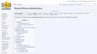 
                            7. Manual:System administration - MediaWiki