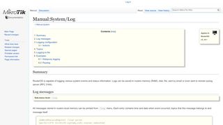 
                            2. Manual:System/Log - MikroTik Wiki