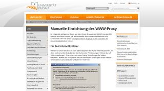 
                            4. Manuelle Einrichtung des WWW-Proxy - Universität Passau
